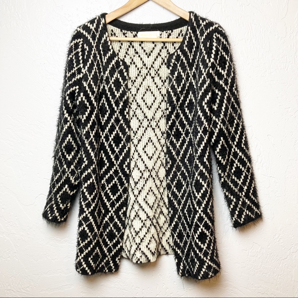 Open front black and white cardigan Marsella